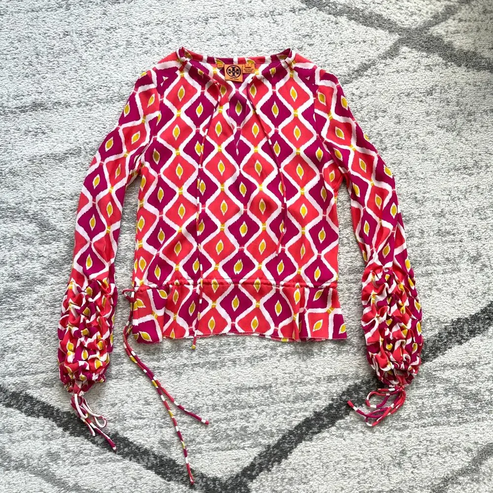 Tory Burch Silk Printed Blouse Size 4